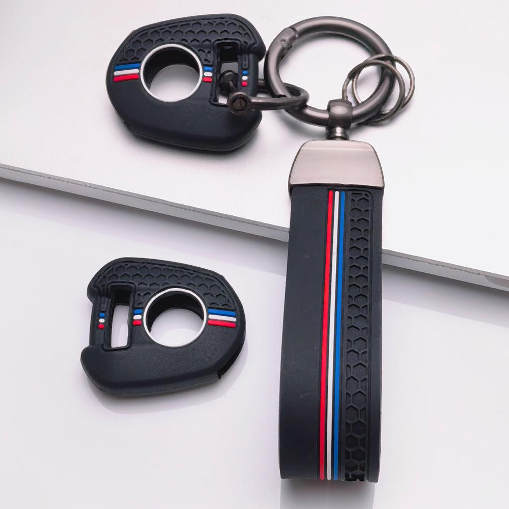 Honeycomb Motorcycle Key Cover for Honda CB CBR PCX ADV FORZA X-ADV with Keychain Honeycomb Texture Racing Stripe Motorbike Key Sleeve Accessory