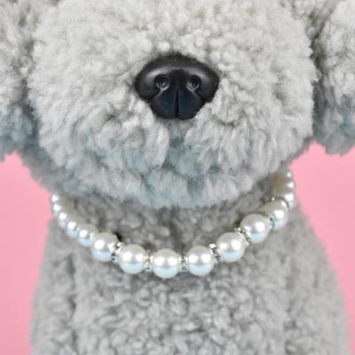 Welpenhalskette Mode Imitationsperlen Anhänger Verstellbare Katze Hund Halskette Haustierzubehör