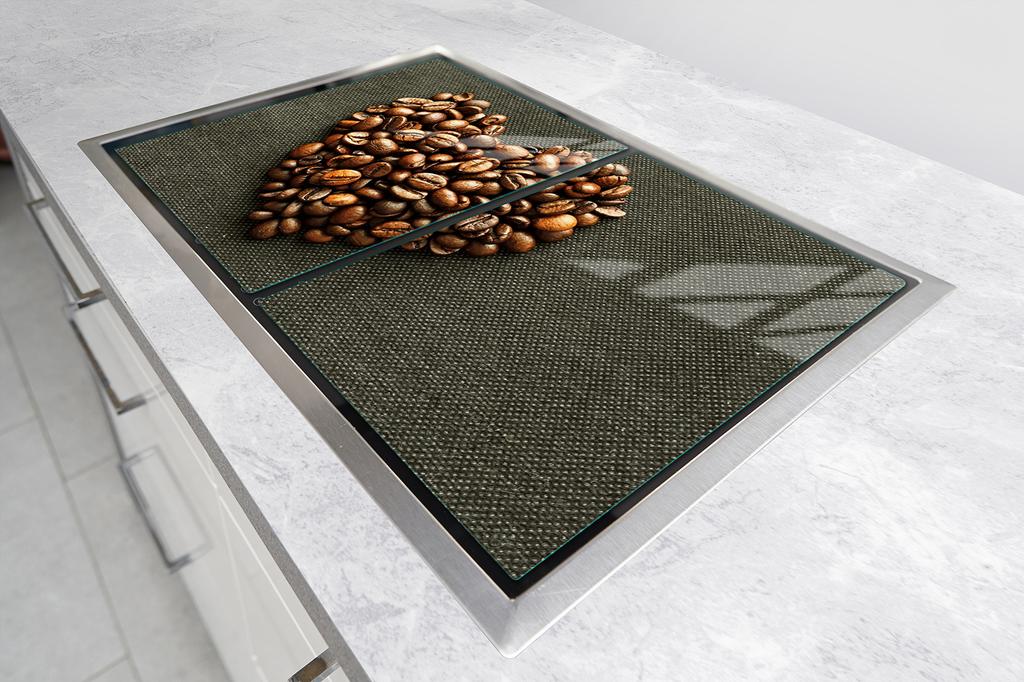 Glass protective plate for the stove 2x45x52 Coffee
