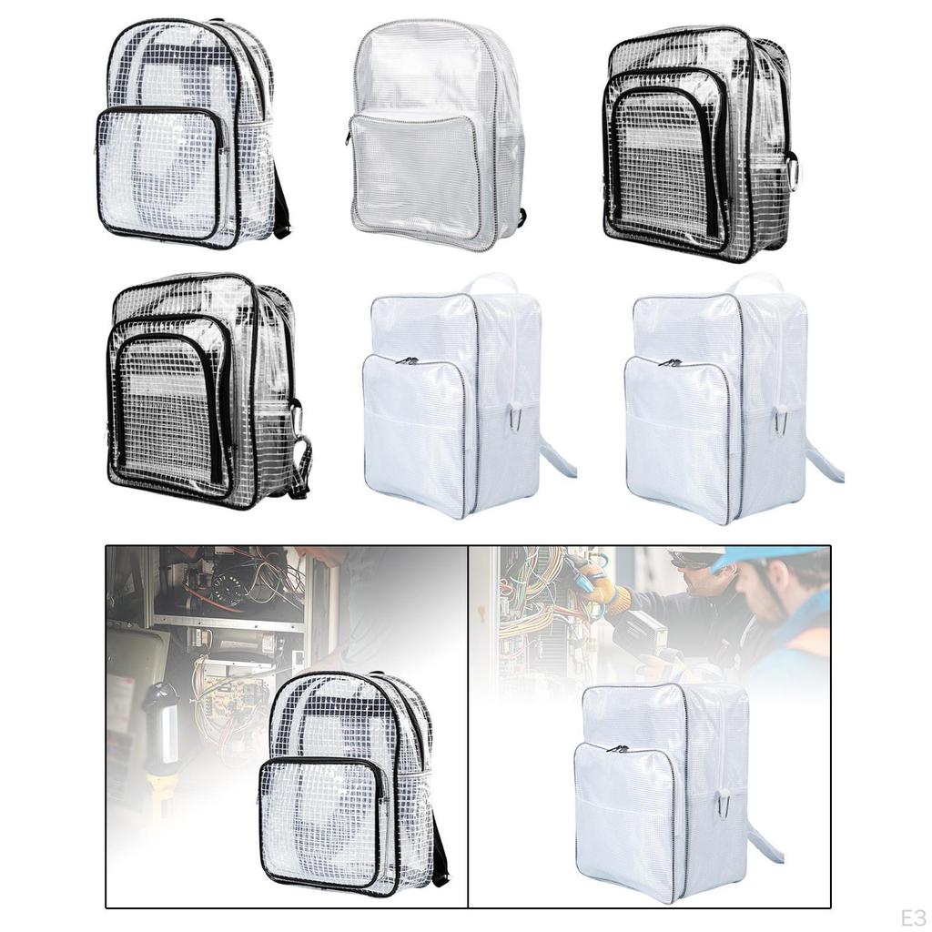 Cleanroom Tool Bag Backpack Plumber Portable Workplace Adjustable Strap Working PVC Shoulder