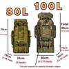 80L/100L Bergsteigen Tasche Klettern Tasche Taktische Rucksäcke Große Rucksack Im Freien Wandern Camping Reisetaschen