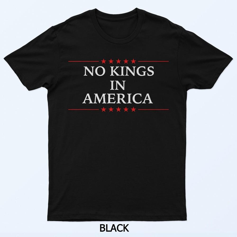 No Kings In America Flag Protest Save Democracy T-Shirt