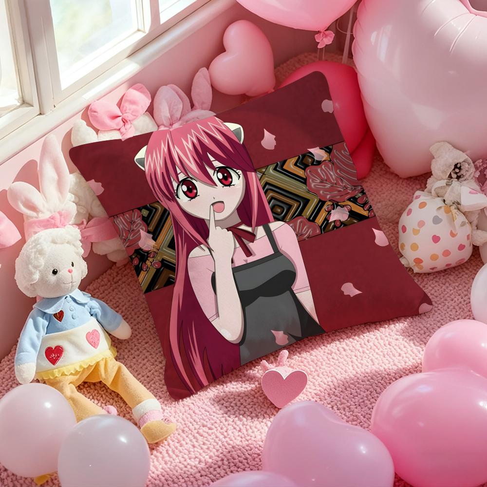 Anime E-Elfen L-Lied Cushion Cover Pattern Printed Pillowcase for Living Room Sofa Cushion Cover & Bedroom Decor