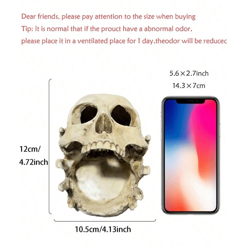 Gothic Skull Resin Rings Holder With Multifunctional Use As Jewelry Tray Or Ashtray