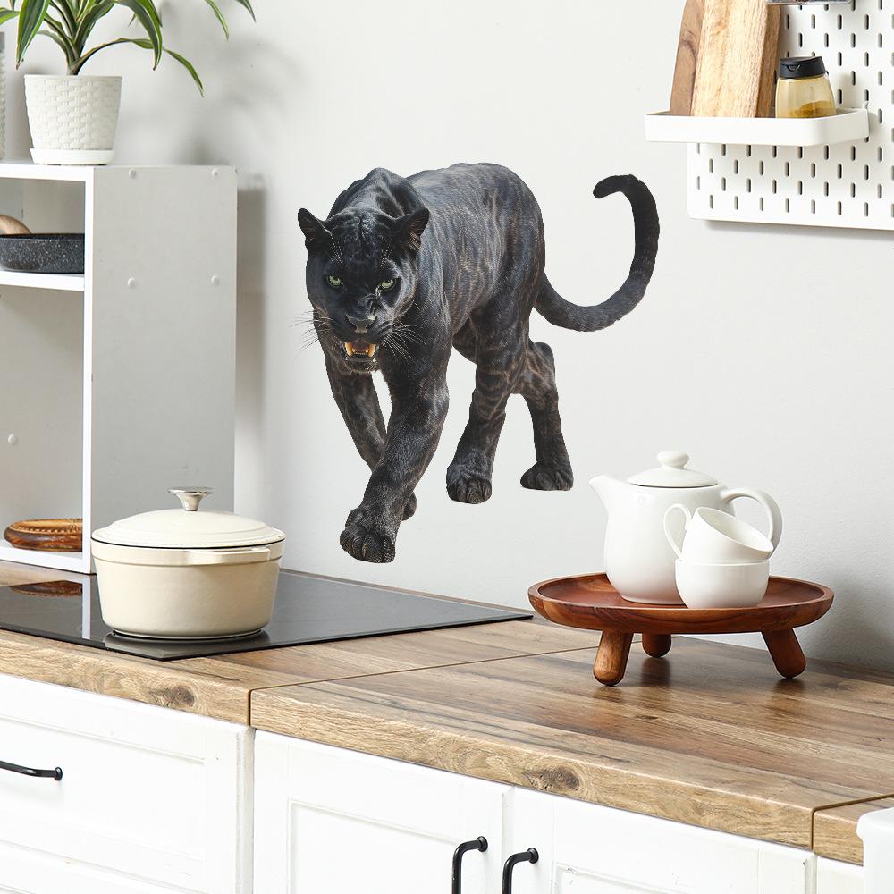 Fierce Black Panther Bedroom Living Room Home Wall Background Landscaping Decoration Wall Stickers