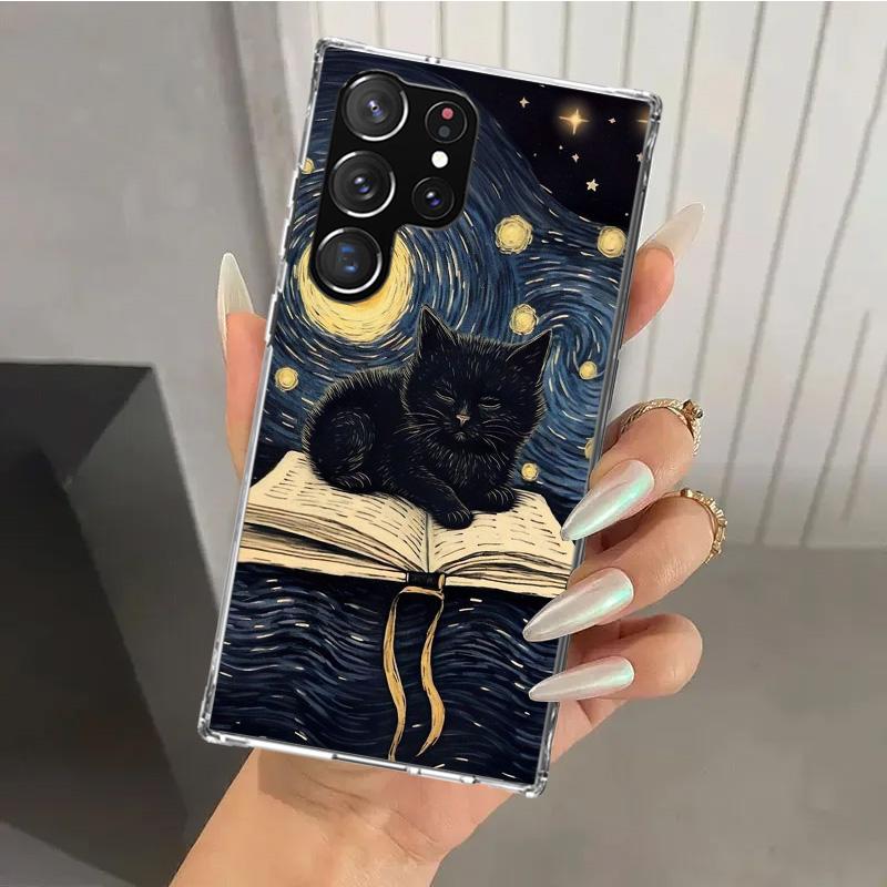 Witch And Cat Colorful Cute Phone Case for Samsung Galaxy S26 S24 S23 Ultra S25 Edge S22 S21 Plus S20 FE + Soft Print Shell Fund