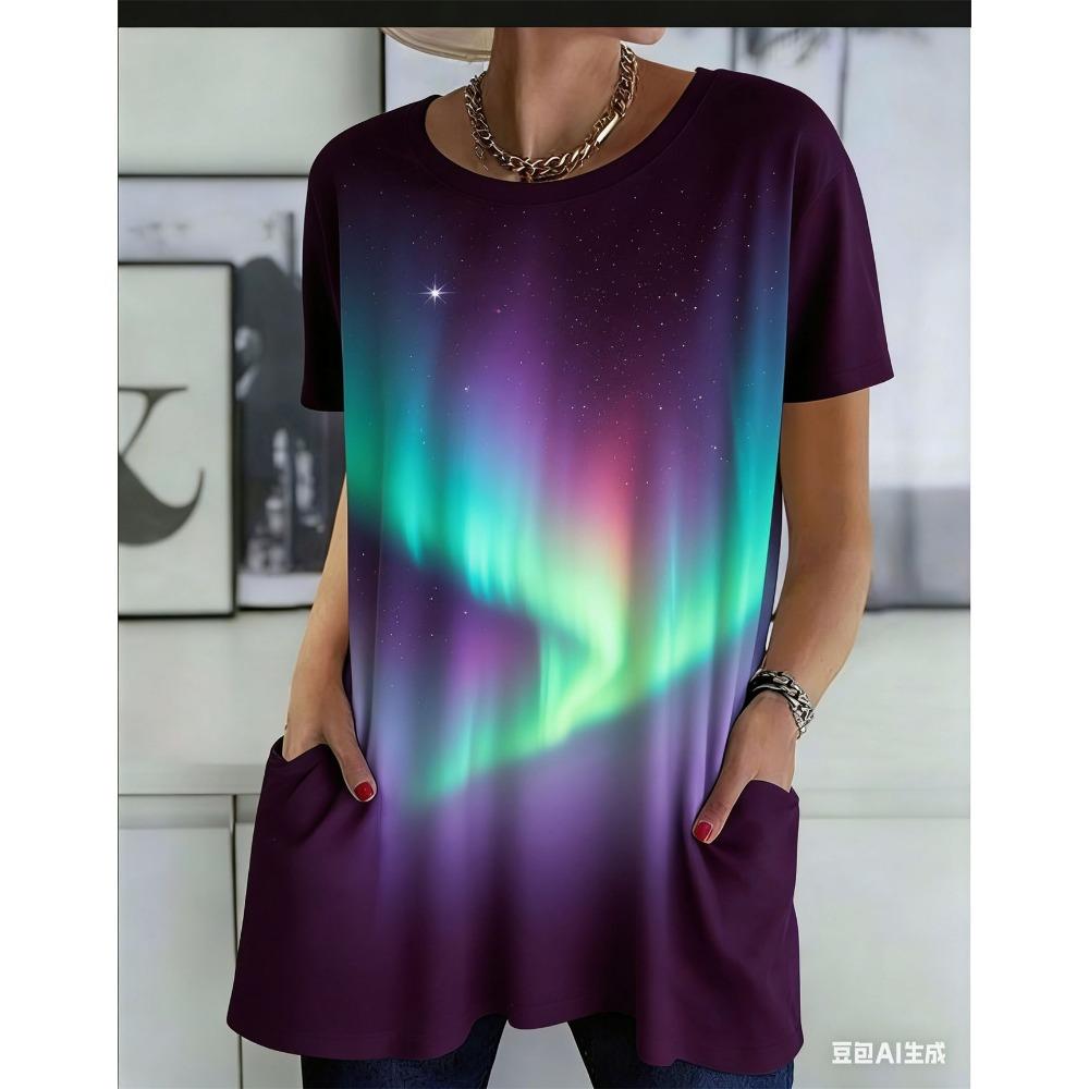 2026 New Summer Short Sleeved T-shirt, 3D Printed Pocket T-shirt, Casual and Fashionable, Plus Size T-shirt 3XL
