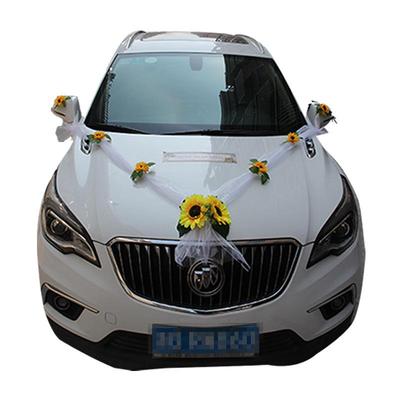 European-Style Wedding Car Decoration: Simulated Rose Head Flower Set