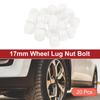 ACROPIX Cylindrical Wheel Nut Bolt Rim Tire Nut Screw Dust Cap Cover Nut Protection 17mm White PVC