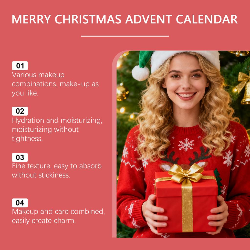 Christmas Countdown Gift Box, Beauty And Moisturizing And Firming Care Surprise Box,420ML