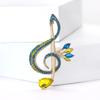 Luxury Rhinestone Music Note Brooches for Women Unisex Glamour Pins 5-color Available Casual Party Accessories Gifts