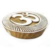 Om Design Wooden Stamp Round Shape Fine Art On Printing On Wall Paper Block