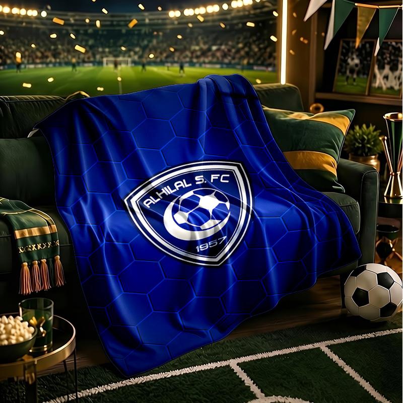 Al Hilal Crest Blanket Lightweight Flannel Bedding Blanket Perfect for Travel, Camping, Living Rooms, Offices, Sofas, Fan Christmas Gift