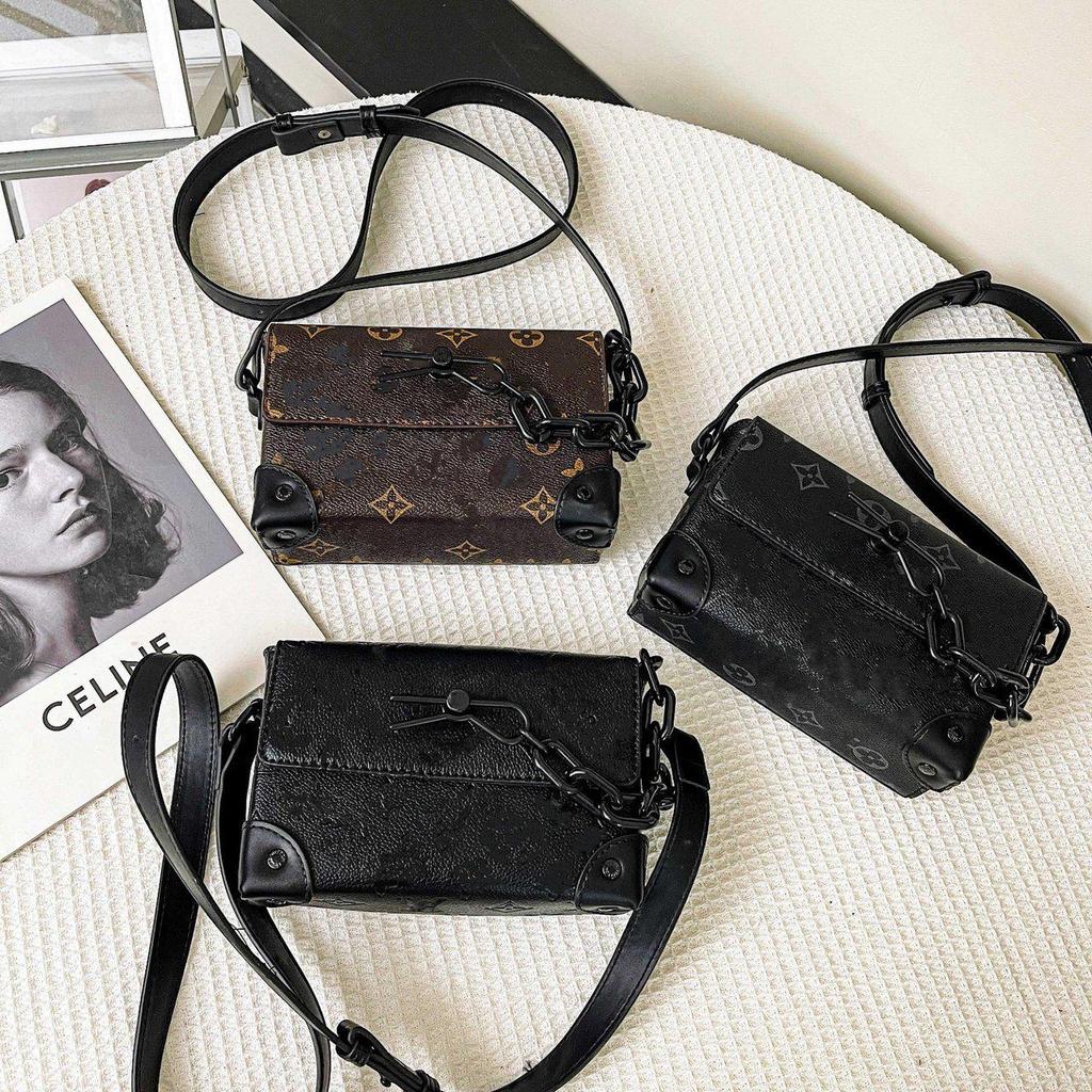 European & American Classic Small Chain Print Crossbody Flap Bag