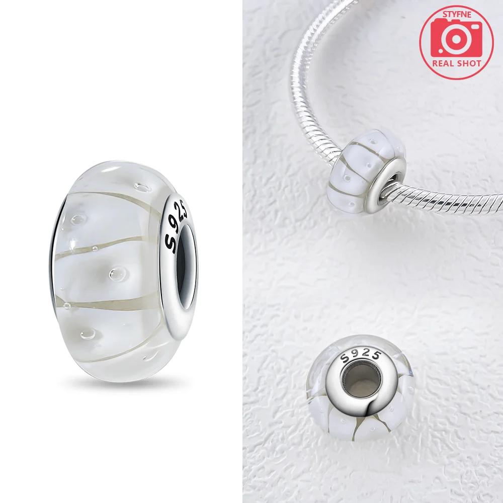 925 Silver Bracelet Women Diy Jewelry Gift Accessories Charms Beads Pink Murano Glass Blue Flower Butterfly Beads