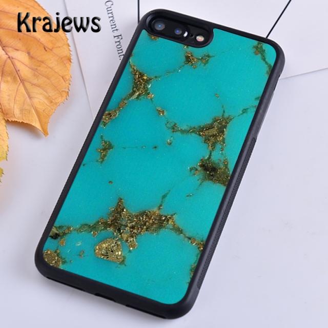 Krajews Türkis Stein Marmormuster Weiche Handyhülle für iPhone 14 5 6s 7 8 plus X XR XS 11 12 13 pro max Samsung S21 S22ultra