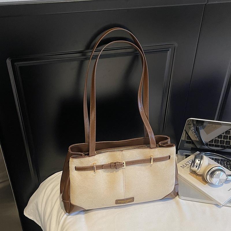 

Ретро замшевая сумка большой вместимости женская 2025 осень новая высококачественная деловая сумка на плечо, портативная сумка-тоут