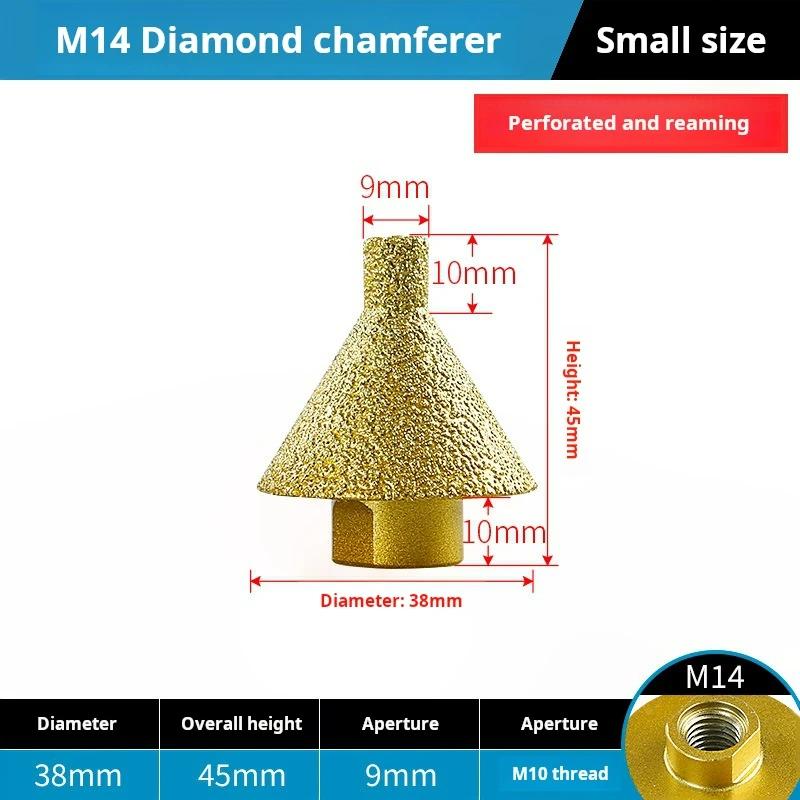 Diamond Beveling Chamfer Bit M10 M14 Thread Diamond Countersink Drill Bit Hole Opener Ceramic Tile Drilling and Enlarging Drill
