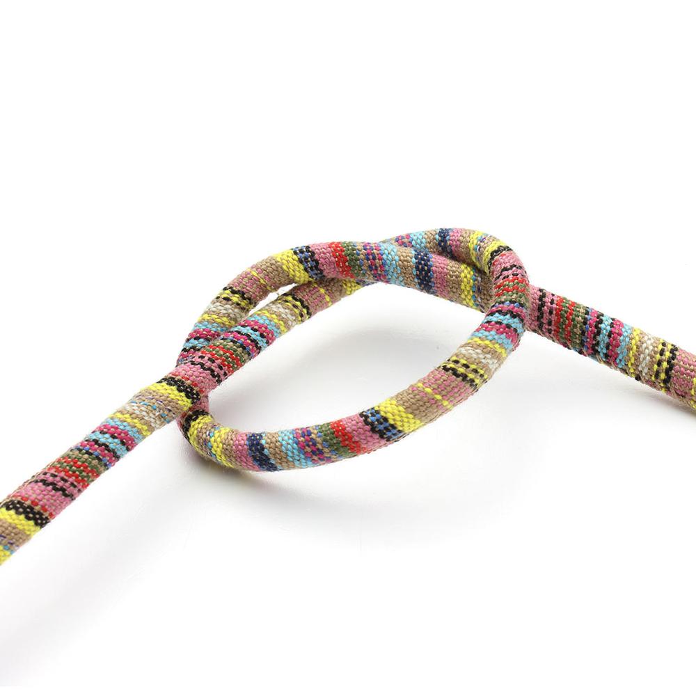 5m 1m Multi Color Cotton Cord Handmade 6mm Diameter Round Fabric Ethnic Rope Textile Wrap Embroider For DIY Bracelets Making