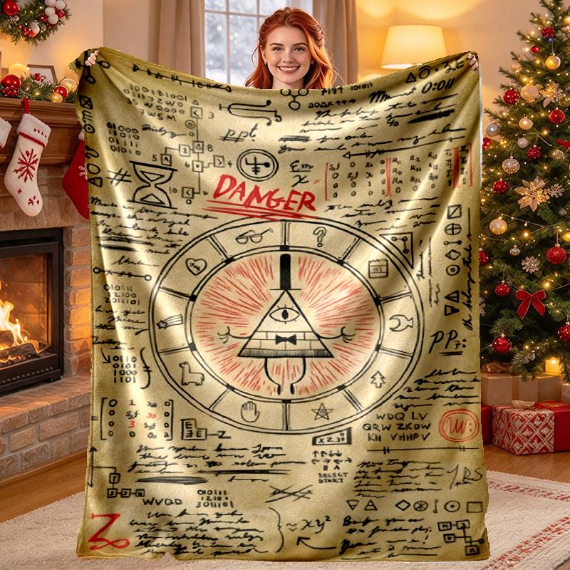 Gravity Falls Pattern Blanket for Home Decoration, Bed, Sofa, Car Travel, Camping, Suitable for All Seasons, Birthday Christmas Gift