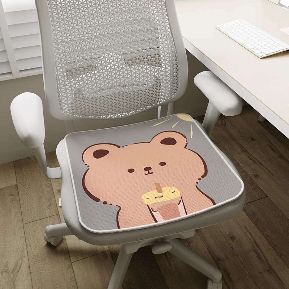 2pcs Cute Cartoon Seat Cushion Summer Chair Cool Sedentary Ice Breathable Fart Cushion