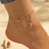 Copper Zircon Cold Wind Metal Double-Layer Anklet Female Niche Design Butterfly Gold Chain