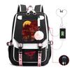Trend Printing Student Casual Schoolbag Contrasting Color Neutral USB Backpack