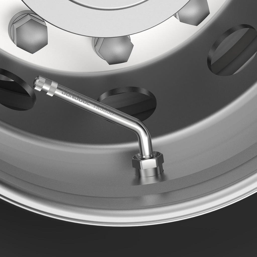 SUNSOUL TR555D 10Pcs 60 Degree Bend Truck Tire Valve Stems, Compatible With 22.5In 24.5In Aluminum Wheels With 9.7Mm Valve Holes