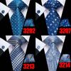 Hi-Tie Mens Blue Silk Tie Business Wedding Necktie Hanky Cufflinks