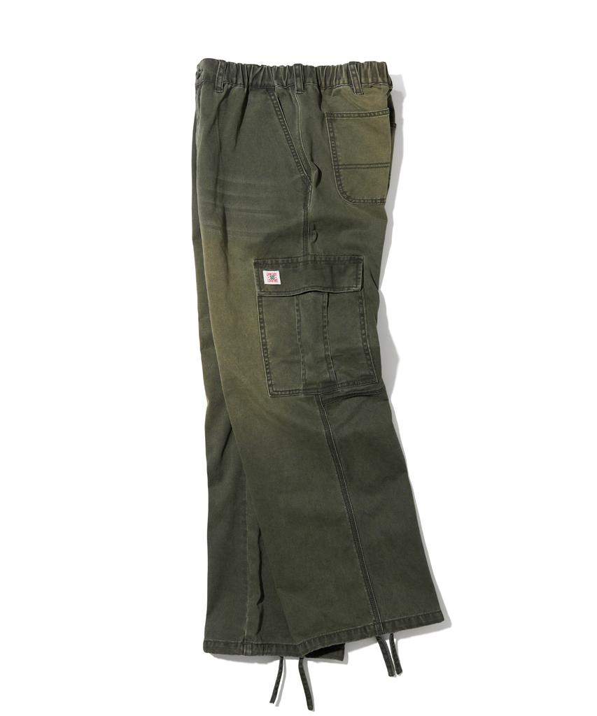 AECA Vintage Washing Cargo Wide Pants-Green