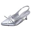 Temperament Baotou Sandalen mit dünnen Absätzen Damen 2025 Neuprodukt Schleife Promi-Stil Sexy Spitzschuh Schöne hohe Absätze