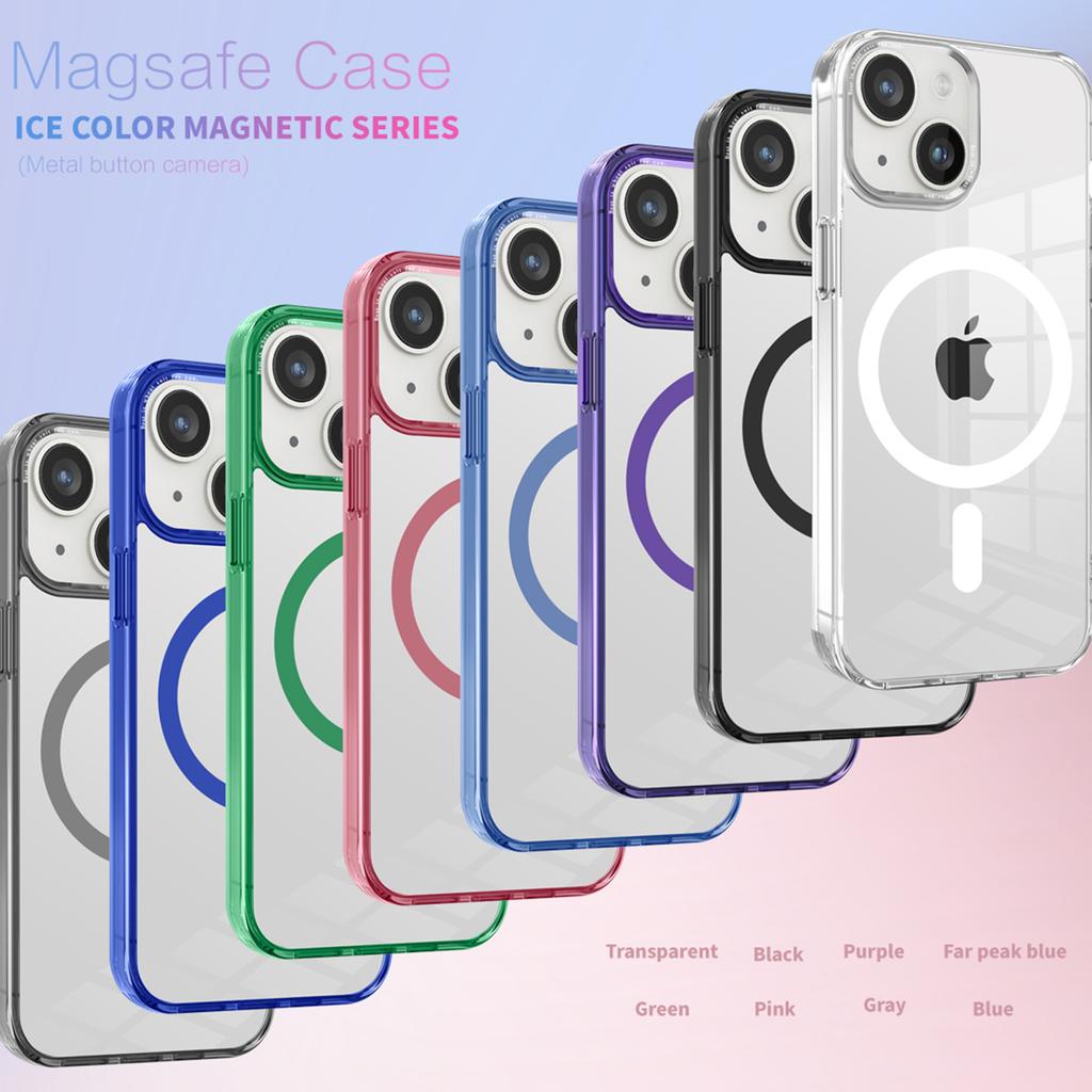 Magnetic Case Compatible with MagSafe for iPhone 14/13,Transparent PC+TPU Phone Back Cover