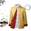 Tang Suit Coat Retro Long Sleeved Reversible Chinese Style Traditional Clothing Keep Warm Stand Collar Vintage Chinese Shirt for Daily Life