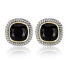 Boucles d'Oreilles Puces Exquises et Originales Huitan avec Zircone Cubique Noire Accessoires Scintillants Charmants pour Femme Tempérament Fête