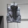Women's Grey Cotton Sleeveless Stand Collar Vest