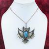 Aquamarine Pendant Copper Wire Wrapped Pendant Gemstone Copper Jewelry Handmade Pendant Owl Jewelry For Gifts Designer Pendant Wire Jewelry