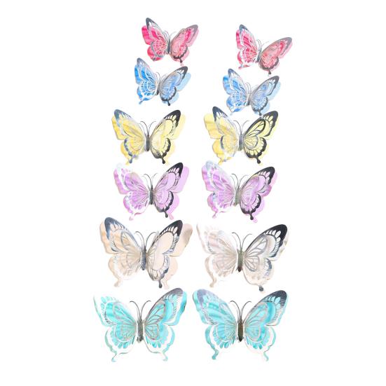 

12Pcs 3D Butterfly Wall Sticker Waterproof Scratch-Resistant Wall Decals Self-Adhesive DIY Wall Decors for Living Room Bedroom Bathroom Kitchen серебряный
