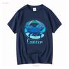 Cancer Astrology Zodiac Horoscope Sign T Shirt Long Or Short Sleeves Vintage Washed Stylish Versatile Streetwear Homme