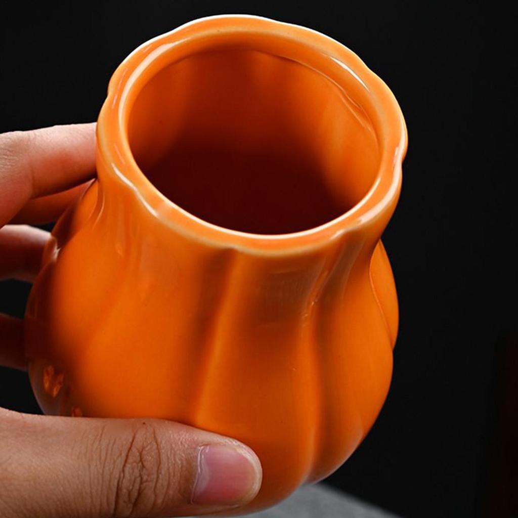Halloween Simulated Pumpkin Tea Jar Ceramic Fall Candy Container With Lid Sealing Storage Canisteror Dried Fruits Loose Tea