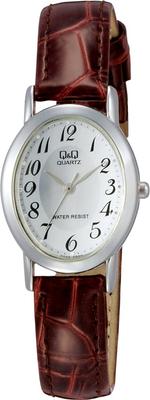 Citizen Analoge Wasserdichte Uhr mit Leder Silber Q&Q Damensportarmband, VZ89-304,