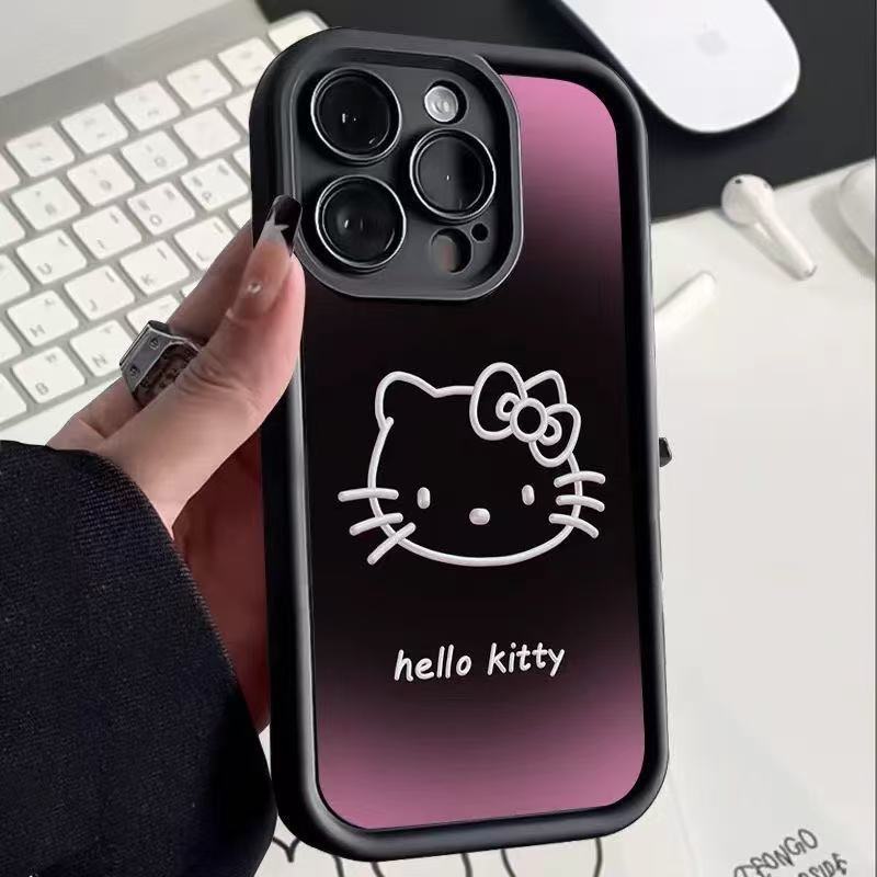 Cute Dark Purple Kitten Suitable for Iphone17pro Mobile Phone Case Apple 15/14 Cartoon 13promax New 16
