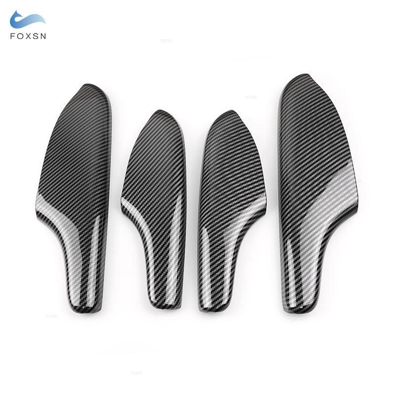 For Honda Civic 11th  ABS Carbon Fiber Texture 4pcs Car Interior Door Armrest Panel Cover Protective Trim