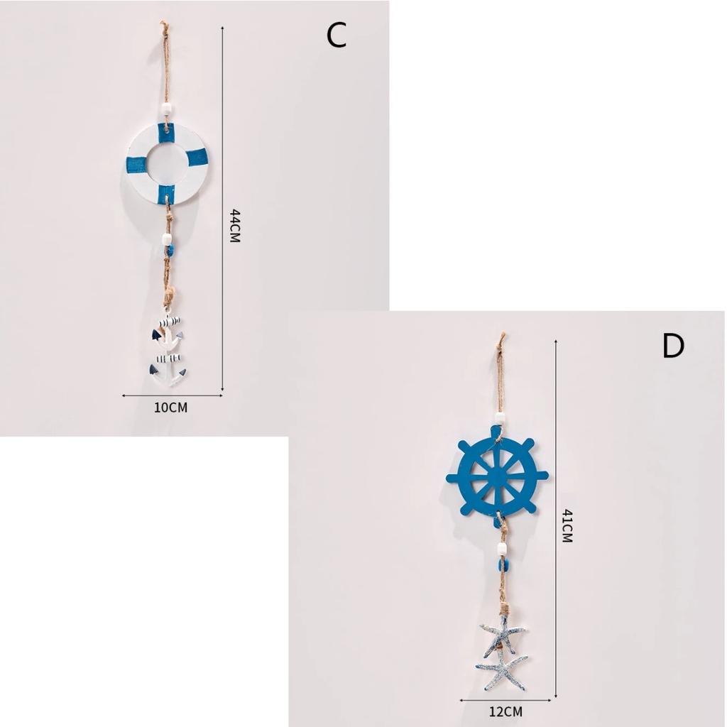 Mediterranean Style Decorative Pendant Home Background Wall Mounted Lighthouse Sailboat Wooden Crafts