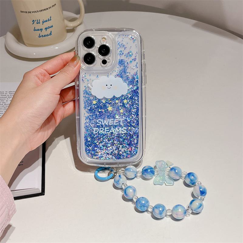 Glowing Quicksand Silicone Case for Apple 14 ProMax, 12, 11, XS, 8P, 13 - Anti-Fall Duck Tide