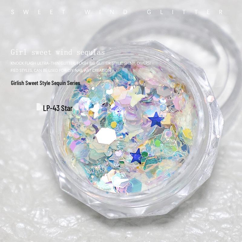 Sweet Glitter Nail Art: Hexagon Sequins Mix