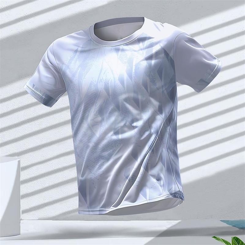 Summer fashion geometric pattern 3D printed sports T-shirt