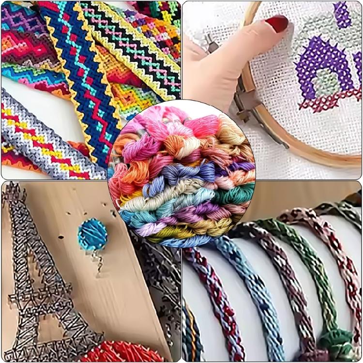Artistic Crosses Stitching Embroidery Thread Colorfast Stitching Thread Embroidery Floss for Creative Embroidery Project