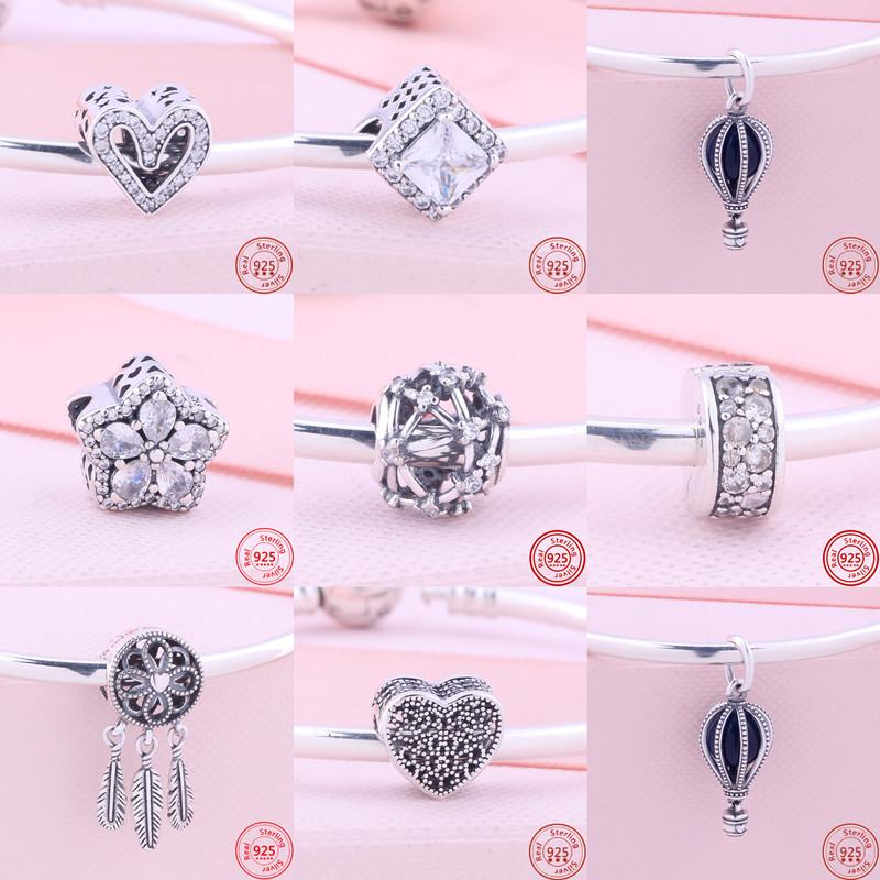 

2023 Новый серебряный браслет из розового золота Снежинка Сердце Полые бусины подходят Оригинальные подвески 925 Серебряный браслет Женские украшения Подарок