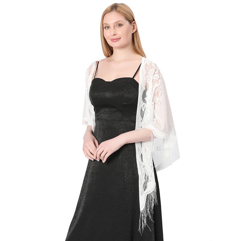 Elegant Lace Triangle Shawl for Brides and Bridesmaids: Perfect for Weddings and Evening Gowns