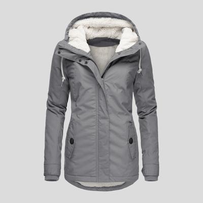 Veste mi-longue à capuche pour femme, style décontracté, couleur unie, automne et hiver